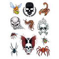 Skulls and Bugs Set of Temporary Tattoos